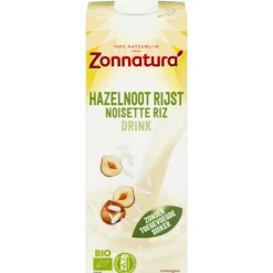 Melkvervangers|Brood & Crackers<Zonnatura Rijst Drink Hazelnoot Biologisch 1000 ml