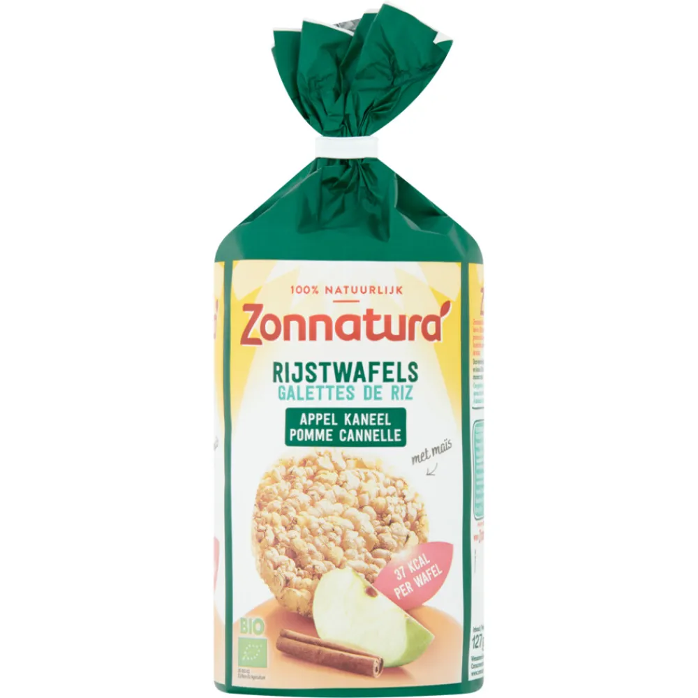 Clearance Rijstwafel Appel en Kaneel Biologisch 127 gr Brood & Crackers