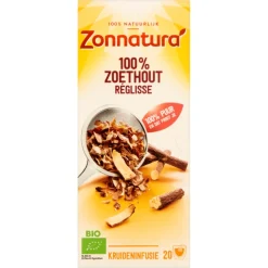 Thee<Zonnatura Thee Zoethout Bio 20 stuks