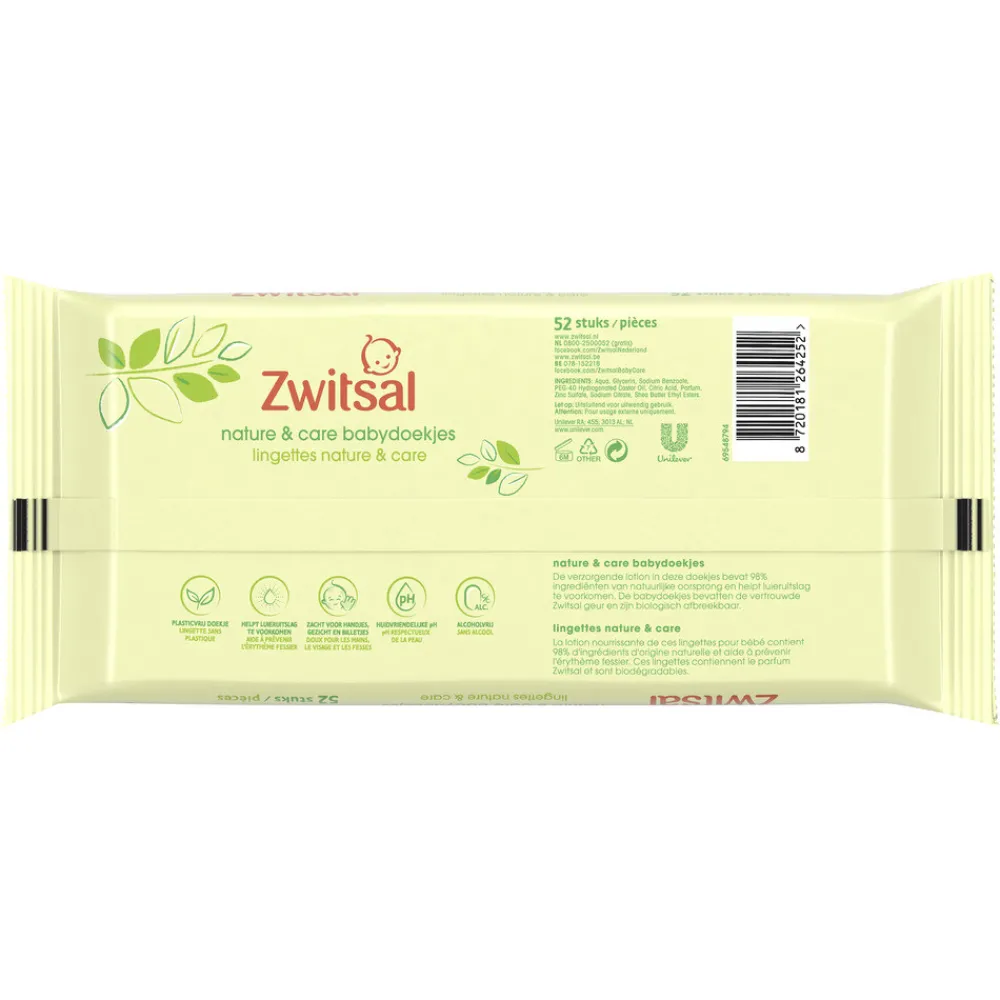 Babydoekjes Nature & Care 12x52 = 624 stuks^Zwitsal Hot